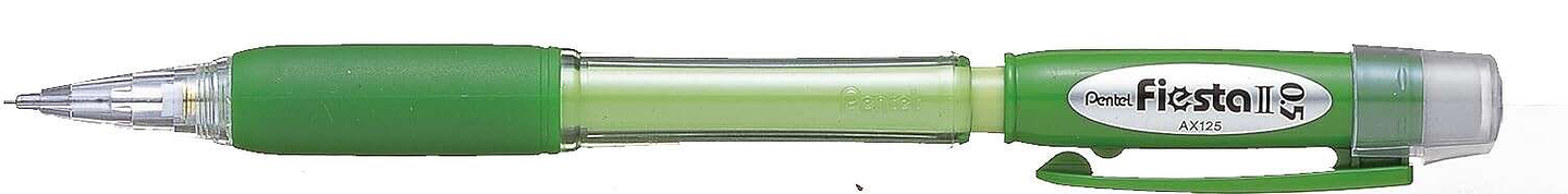 Pentel Fiesta II Portaminas HB 0.5mm con Goma - Incluye 2 Recargas - Grip de Goma - Diseño Ergonomico - Color Verde 1