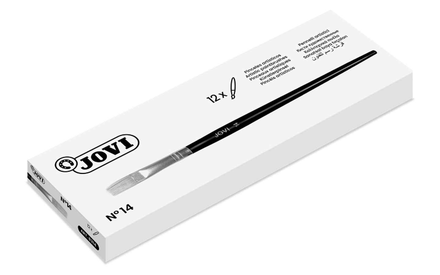Jovi Pinceles Artisticos Planos Pelo de Cerda Nº 14 - Pelo Natural - Mango de Madera - Punta Plana - Pelo Duro - Color Varios 1