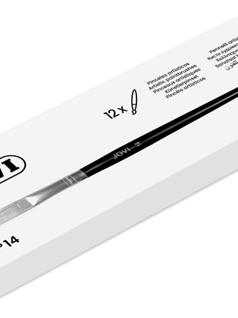 Jovi Pinceles Artisticos Planos Pelo de Cerda Nº 14 - Pelo Natural - Mango de Madera - Punta Plana - Pelo Duro - Color Varios 1