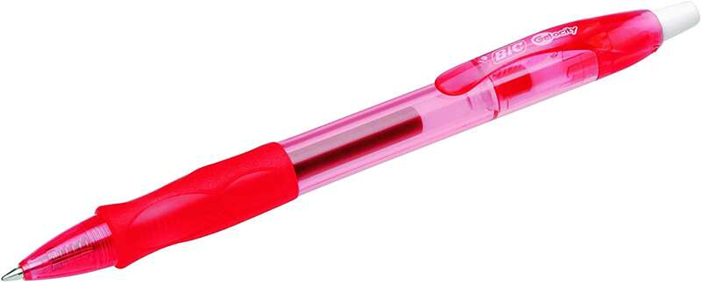 Bic Gel-ocity Original Boligrafo de Tinta Gel Retractil - Punta Media de 0.7mm - Recargable - Grip de Goma - Clip de Plastico - Color Rojo 1