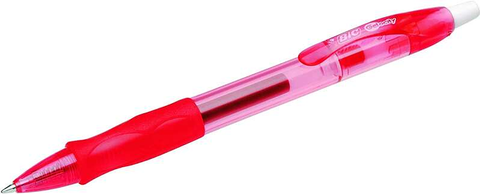 Bic Gel-ocity Original Boligrafo de Tinta Gel Retractil - Punta Media de 0.7mm - Recargable - Grip de Goma - Clip de Plastico - Color Rojo 1