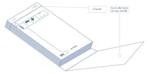 Talonario de Comandas 8.8x15 Triplicado Modelo Raya