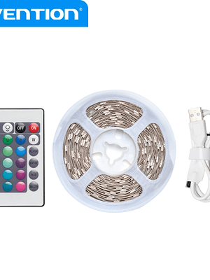 Vention Luces LED RGB Control Remoto - Carga USB - Facil Instalacion y Uso - Color Varios