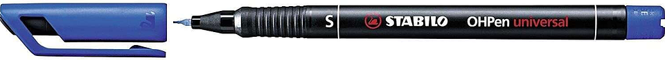 Stabilo OHPen Rotulador Permanente - Punta Superfina - Trazo de 0.4mm - Agarre Antideslizante - Tapon Ventilado - Color Azul 1