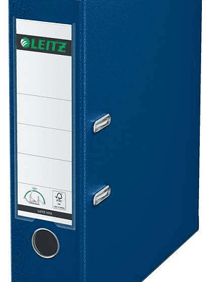 Leitz 180º Archivador de Palanca Tamaño A4 - Lomo Ancho 80mm - Ollao, Rado y Tarjetero en el Lomo - Carton Forrado en Plastico - Cantoneras Metalicas 