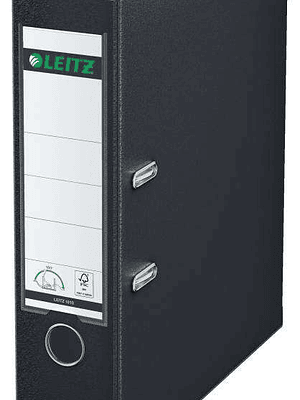 Leitz 180º Archivador de Palanca Tamaño A4 - Lomo Ancho 80mm - Ollao, Rado y Tarjetero en el Lomo - Carton Forrado en Plastico - Cantoneras Metalicas 