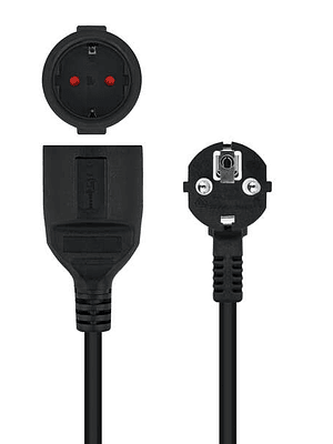 Nanocable Cable de Alimentacion Alargador CEE7 Acodado Macho a CEE7 Hembra 3m