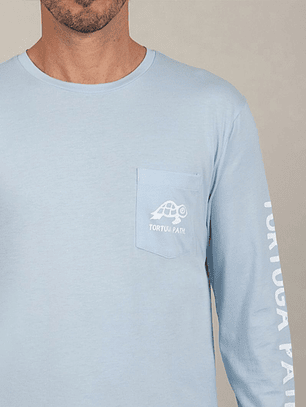 Vintage Print Long-Sleeve Pocket