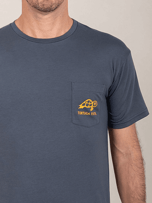 Vintage Print Short-Sleeve Pocket