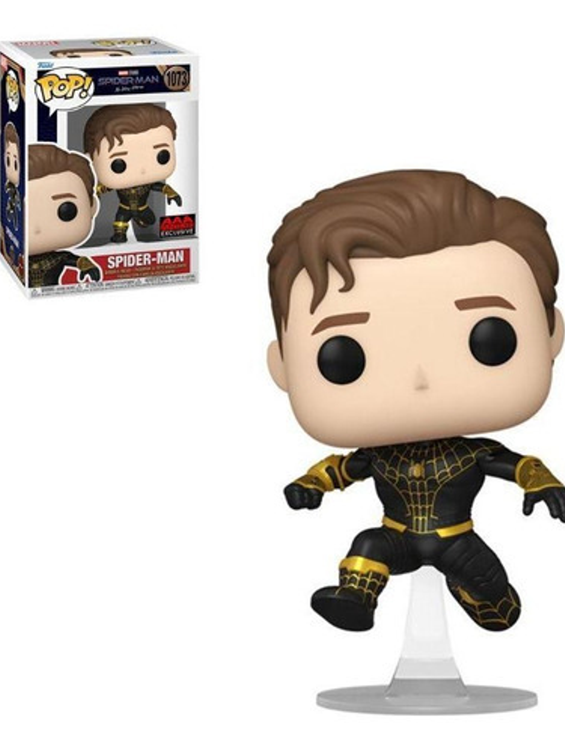Funko Pop! Nwh - Spiderman Black And Gold Unmasked #1073 1