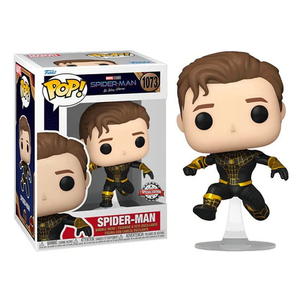 Funko Pop! Nwh - Spiderman Black And Gold Unmasked #1073 4