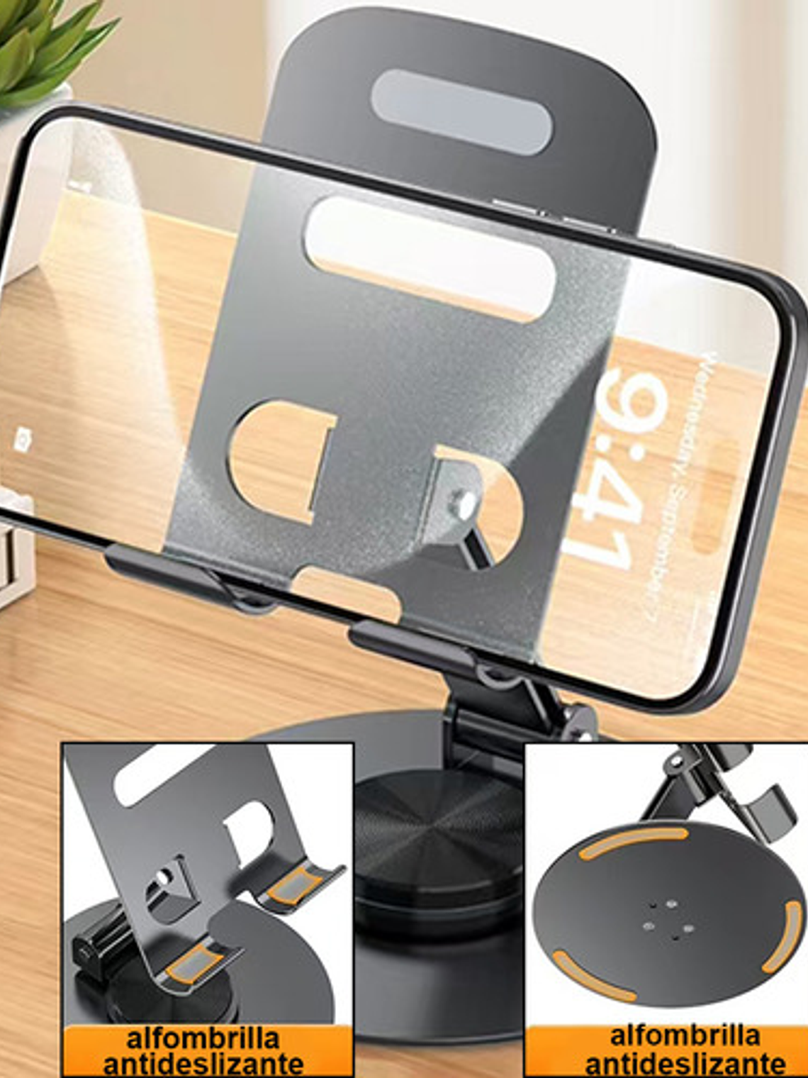 Soporte Base De Celular Plegable Para Slim Holder Escritorio,soporte Celular Escritorio,soporte Celular,porta Celular Negro 5