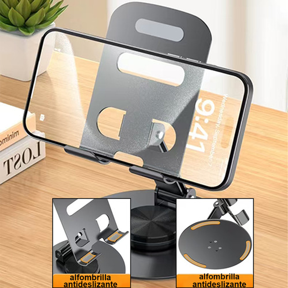 Soporte Base De Celular Plegable Para Slim Holder Escritorio,soporte Celular Escritorio,soporte Celular,porta Celular Negro 5