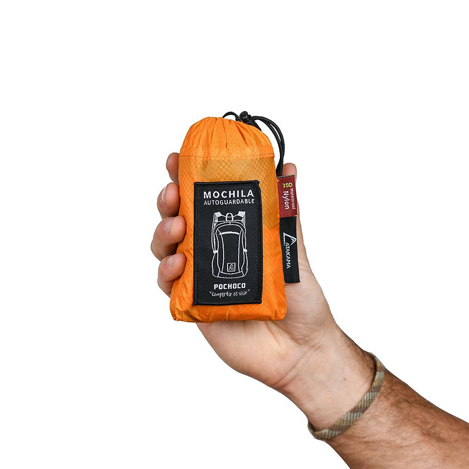 Mochila plegable Pochoco 16 Lt naranja 4