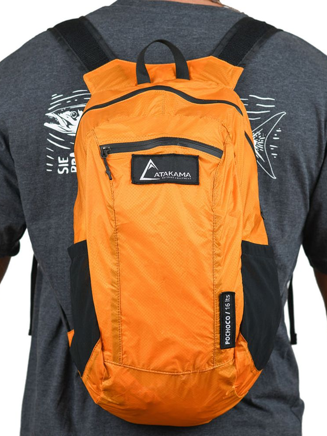 Mochila plegable Pochoco 16 Lt naranja 5