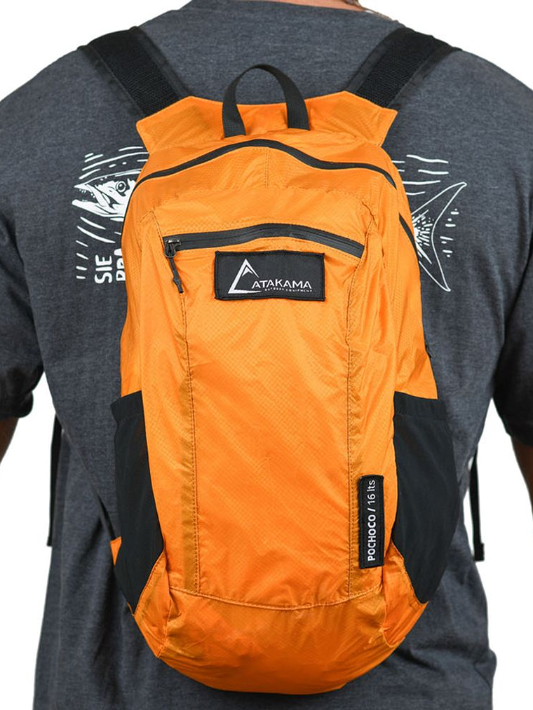 Mochila plegable Pochoco 16 Lt naranja 5
