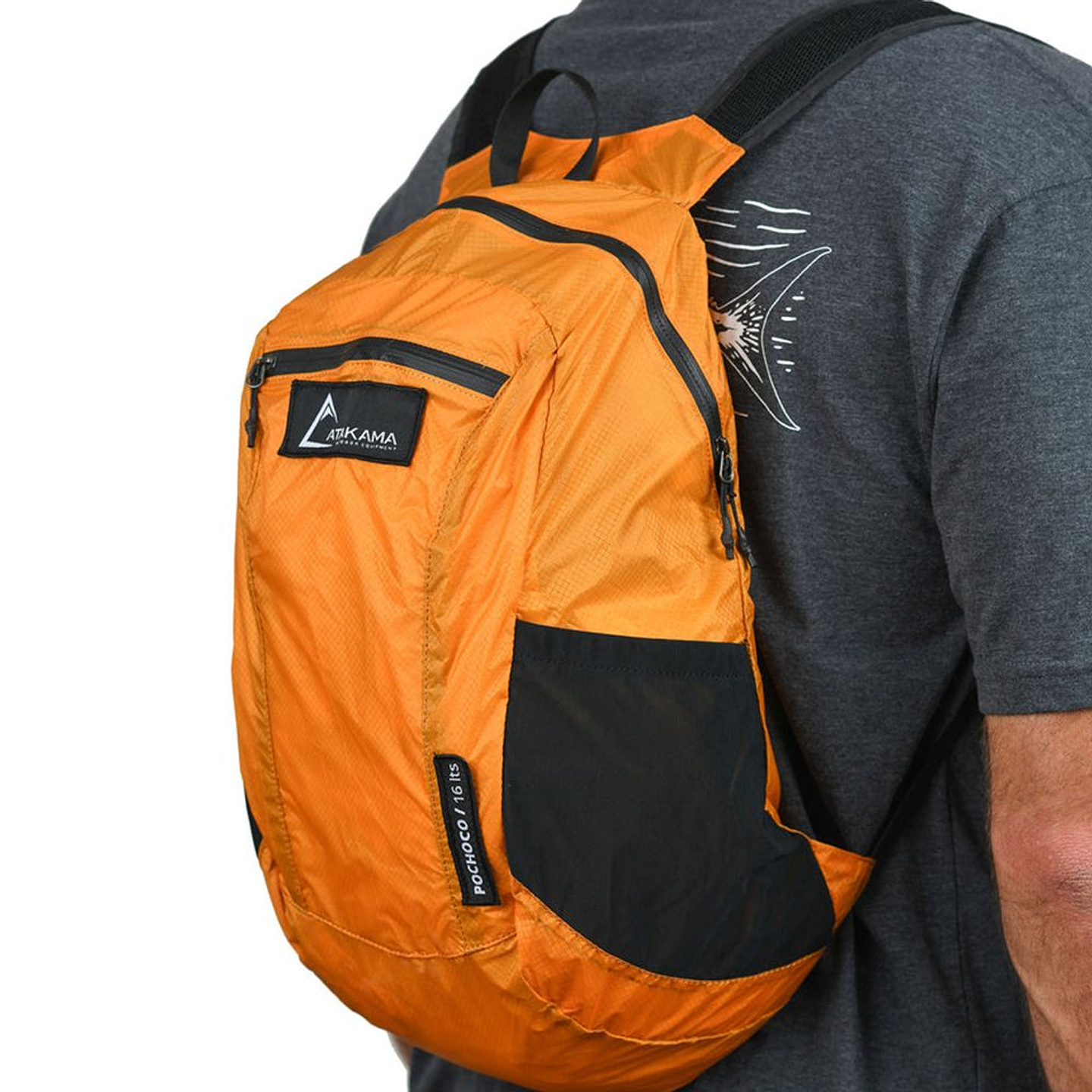 Mochila plegable Pochoco 16 Lt naranja 6