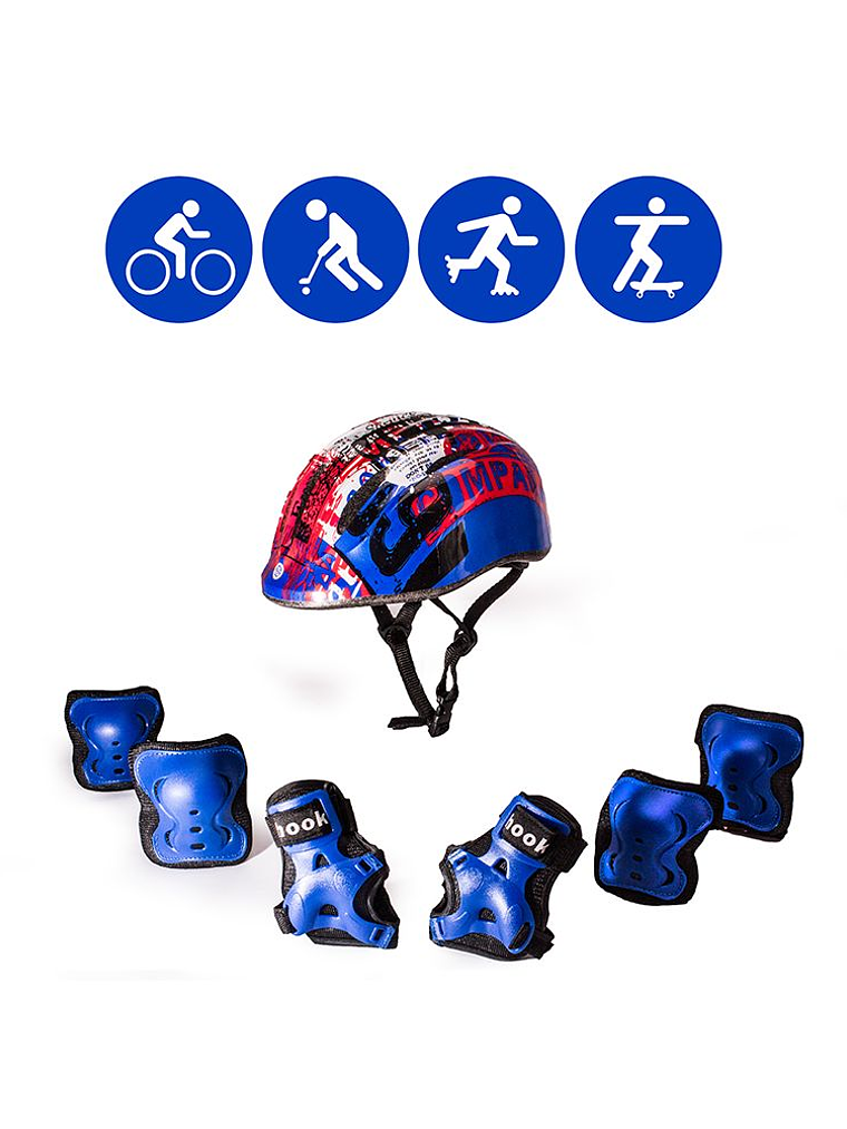 Set de casco y protecciones Hook Azul HK-331 1