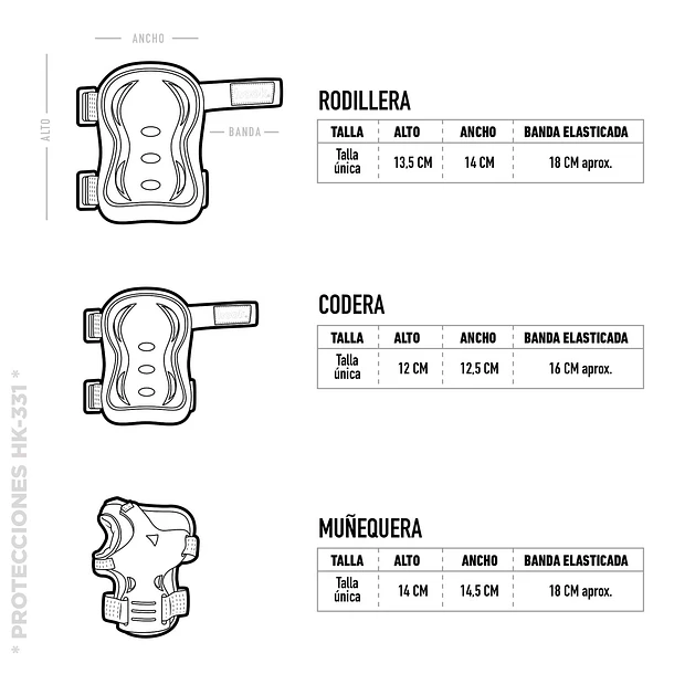 Set de casco y protecciones Hook Azul HK-331 4