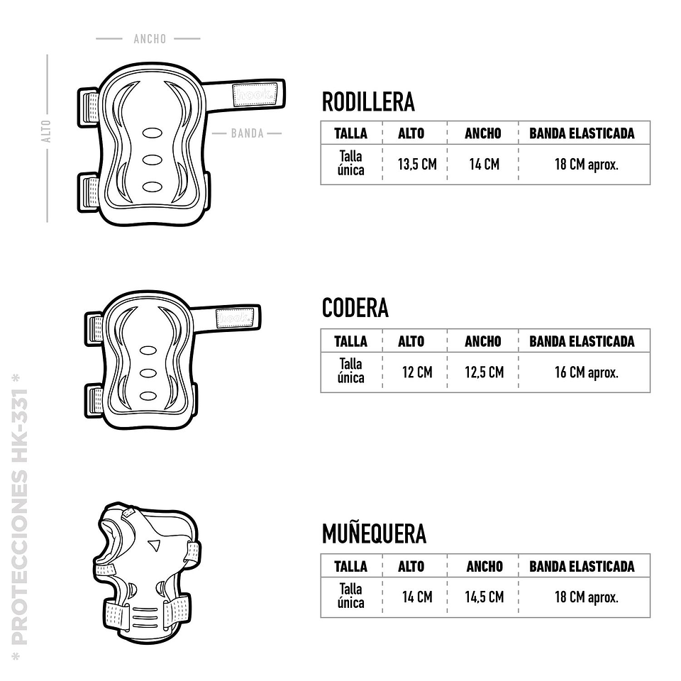Set de casco y protecciones Hook Azul HK-331 4
