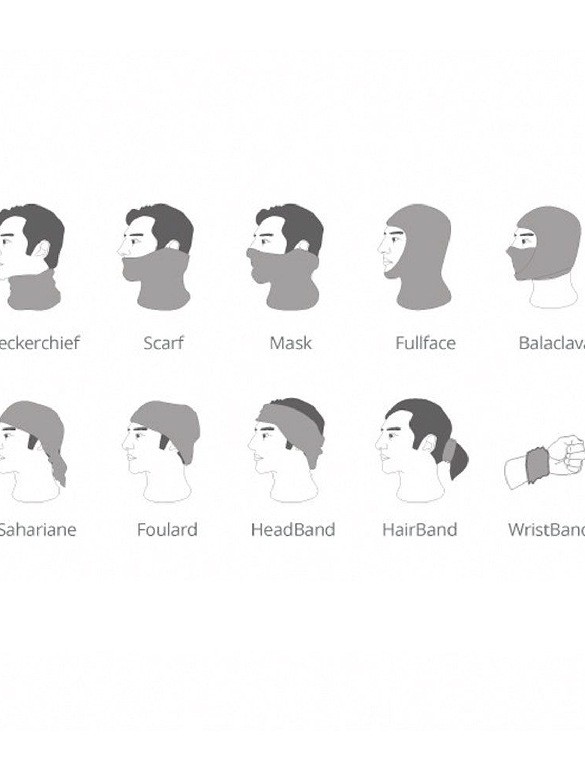 Bandana Multifuncional Protección UV E3-NEGRO 3