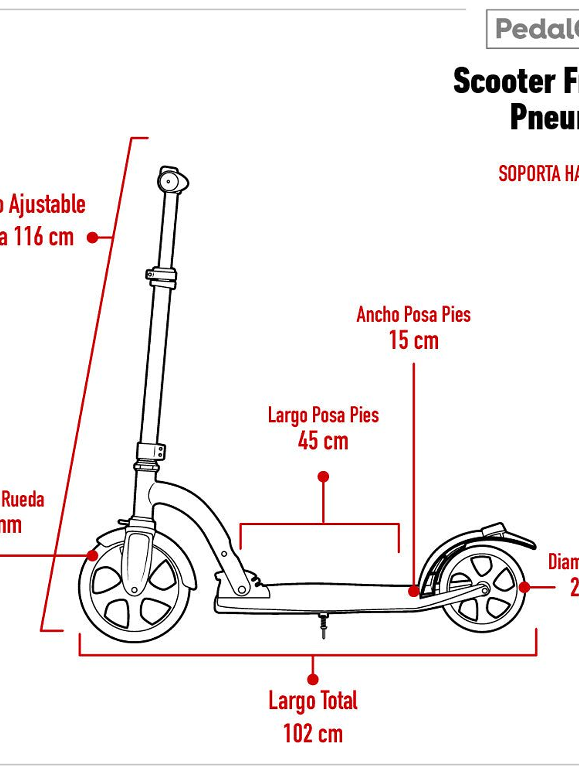 Scooter Frenzy Pneumatic Black Adulto 8
