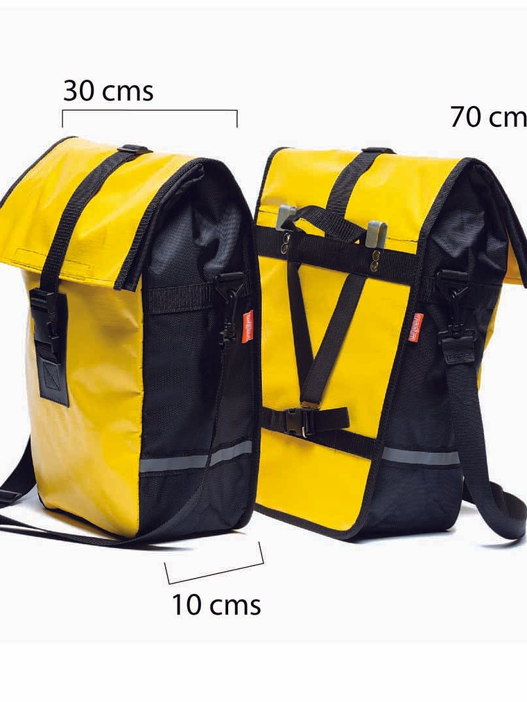 Alforja Australis OnWheels! impermeable amarilla 3