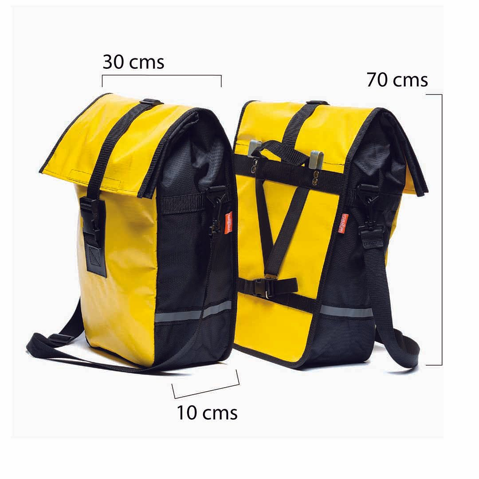 Alforja Australis OnWheels! impermeable amarilla 3