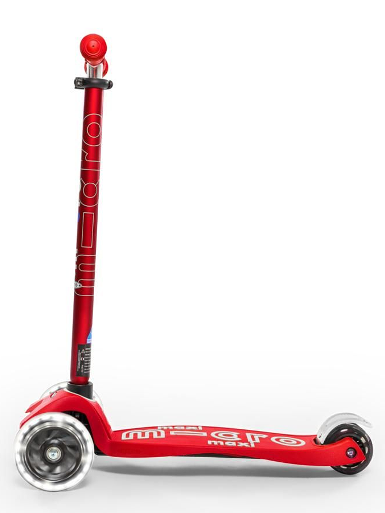 Scooter Maxi Deluxe LED Rojo 3