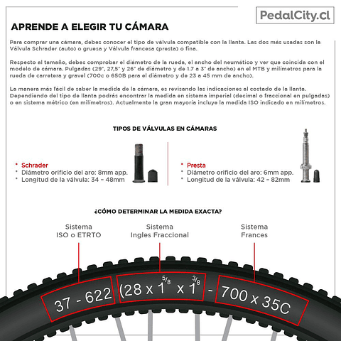 Cámara Arisun 27.5 X 1.75/2.35 V/Francesa