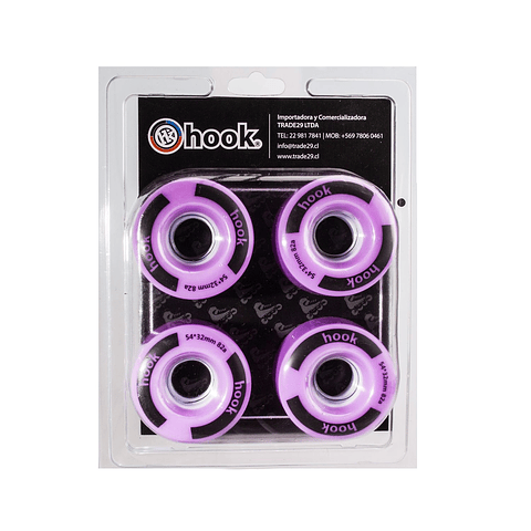 Ruedas para patín Moradas 54mm x 32mm