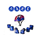 Set de casco y protecciones Hook Azul HK-331 - Miniatura 1
