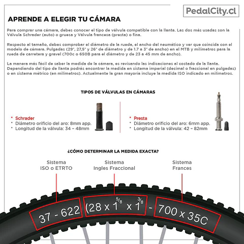 Cámara Arisun 27.5 X 1.75/2.35 V/Francesa