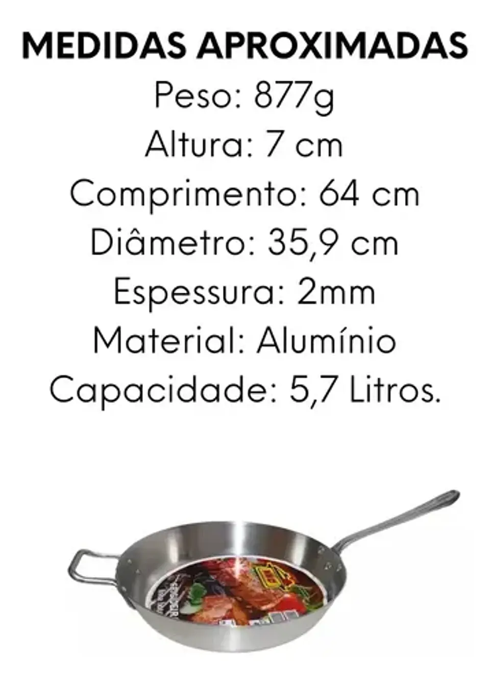 Frigideira Alumínio Restaurante N°36 Cozinha 4