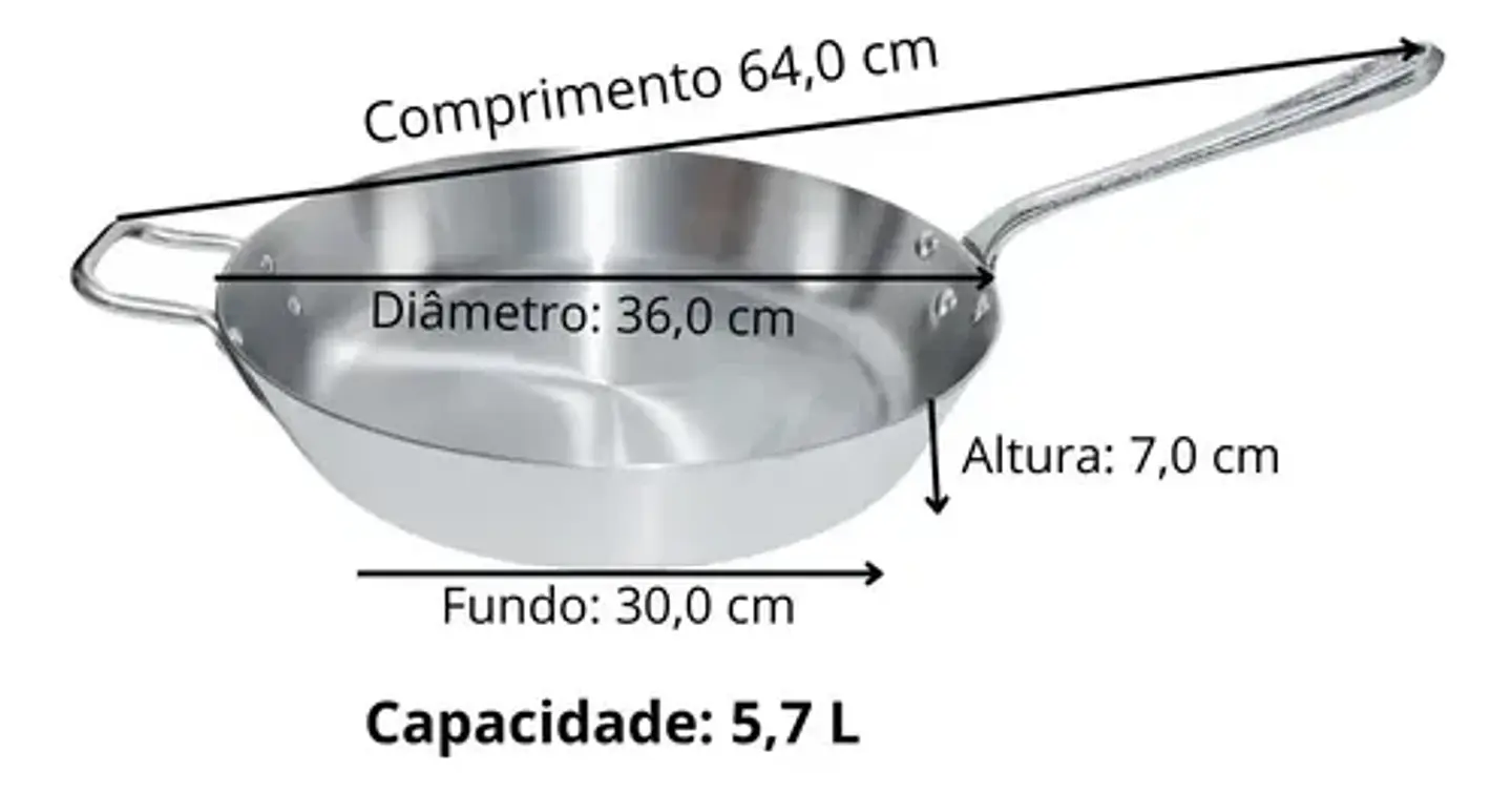 Frigideira Alumínio Restaurante N°36 Cozinha 7