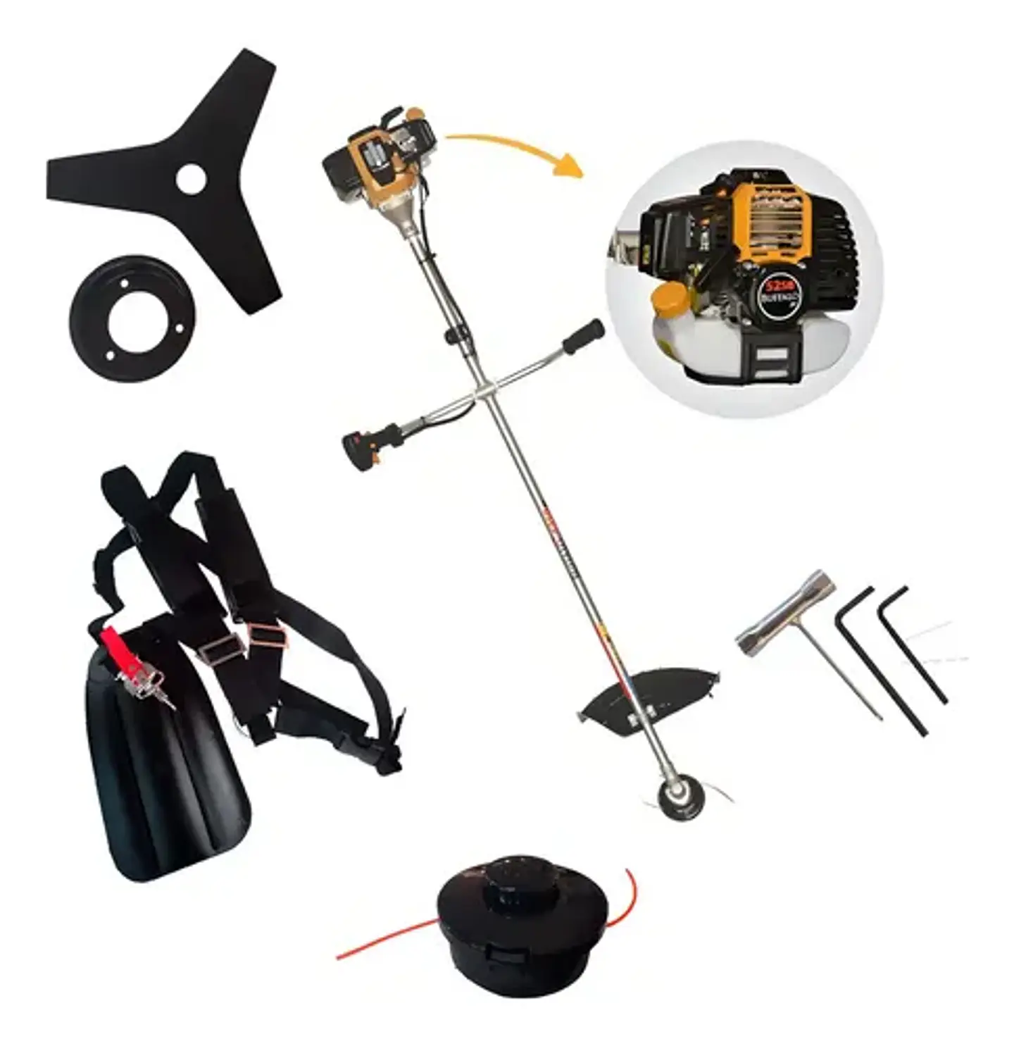 Roçadeira Cortador Grama Gasolina 52cc Buffalo 1