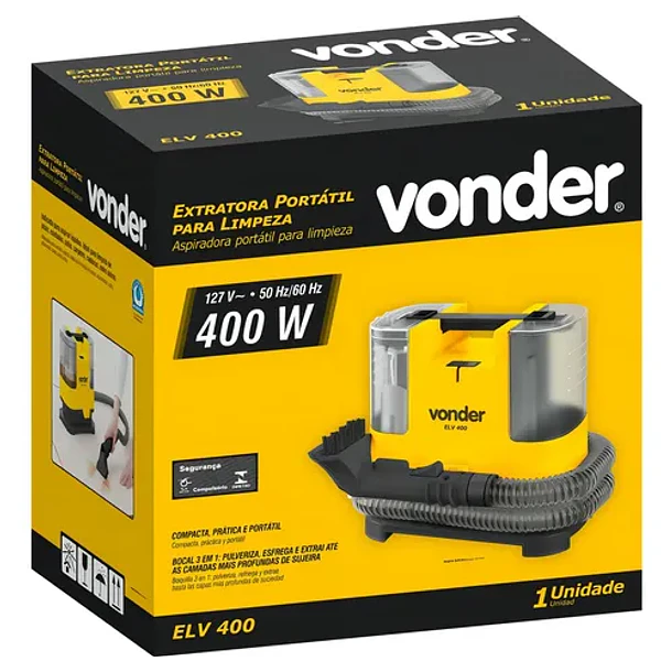 Extratora Portátil Para Limpeza Estofados Elv400 Vonder Amarelo 127v 6