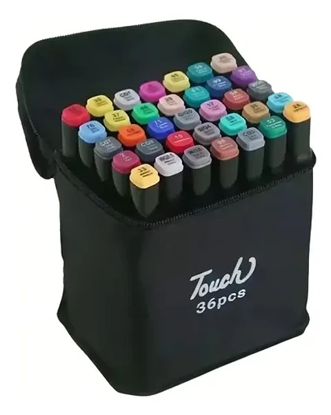 Conjunto Estojo Canetas Touch Ponta Dupla 36 Cores