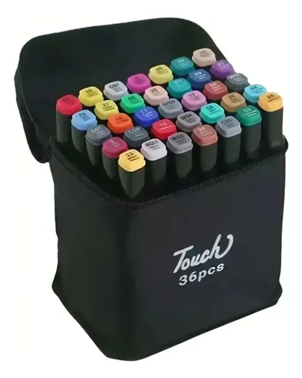 Conjunto Estojo Canetas Touch Ponta Dupla 36 Cores 1