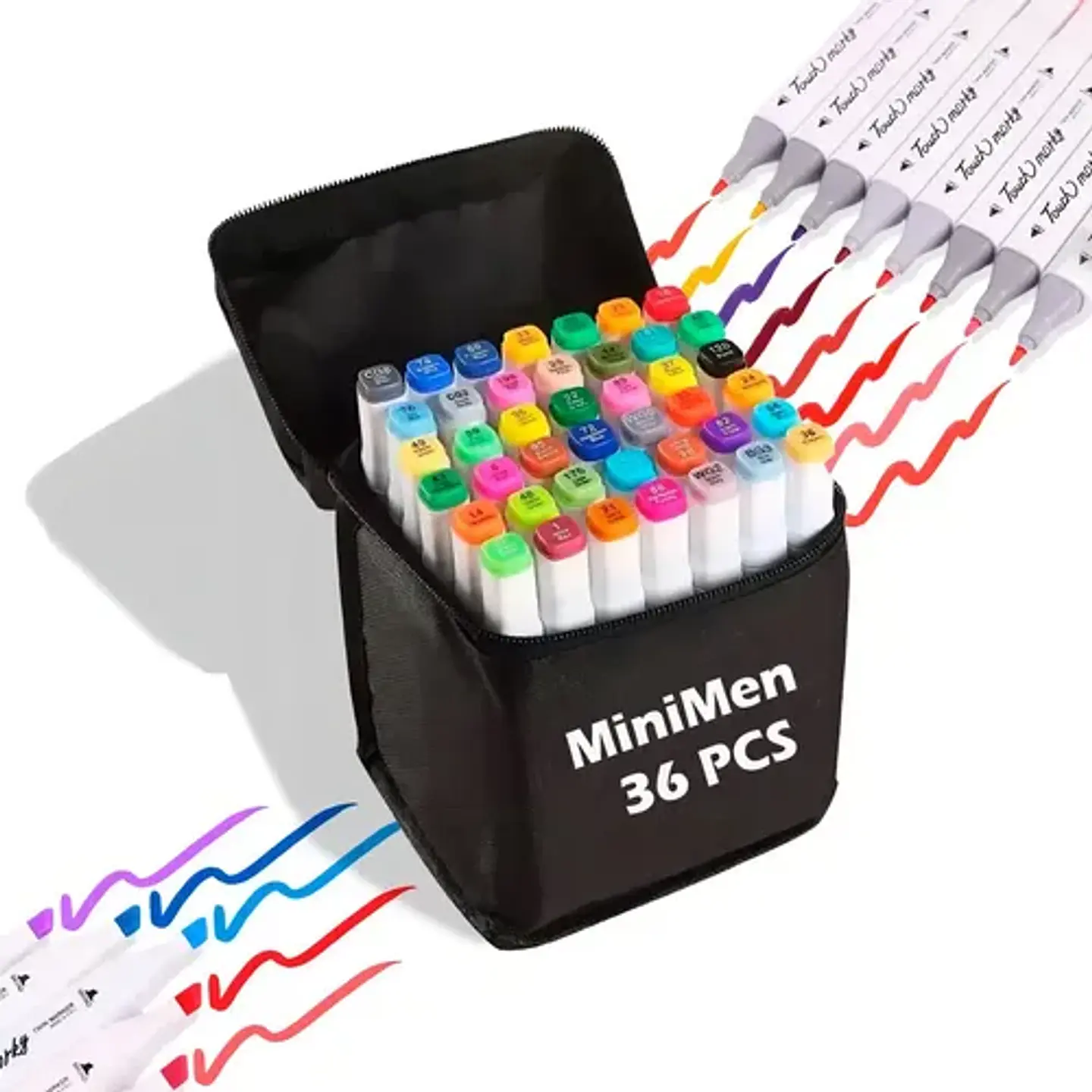 Conjunto Estojo Canetas Touch Ponta Dupla 36 Cores 2