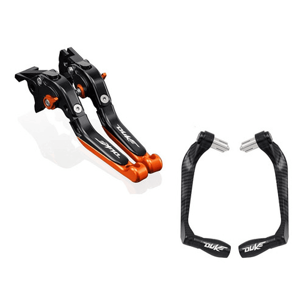 Set Manillas Palancas + Protector Ktm Duke 200 250 390 Logo 4