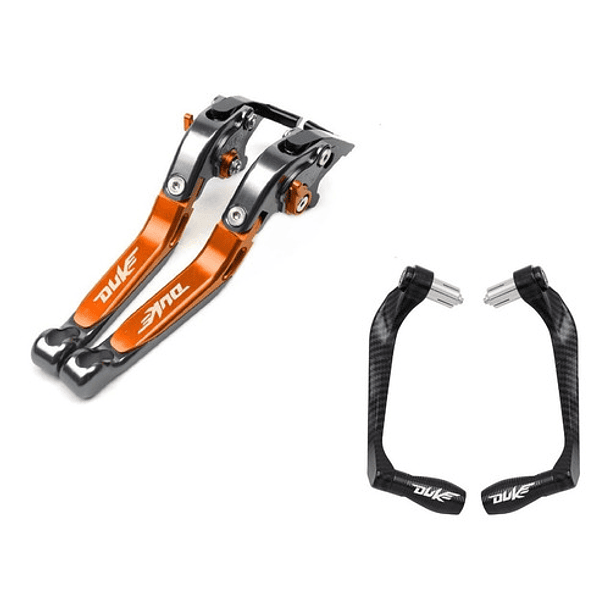 Set Manillas Palancas + Protector Ktm Duke 200 250 390 Logo 6