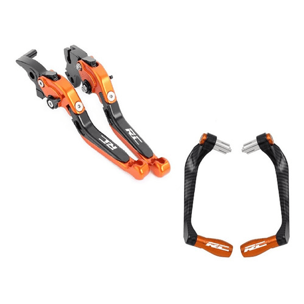 Set Manillas Palancas + Protector Ktm Rc 200 250 390 Logo