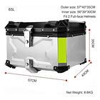 Maleta Top Case Aluminio Moto 65 L Negro/gris X-series. 3