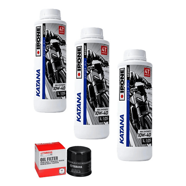Kit Mantención Ipone Katana 10w40 Filtro Yamaha R3/a Mt03/a 1