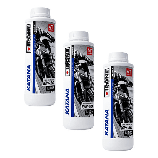 Aceite Ipone Katana Sport 10w50 Full Sintético X3 Unidades