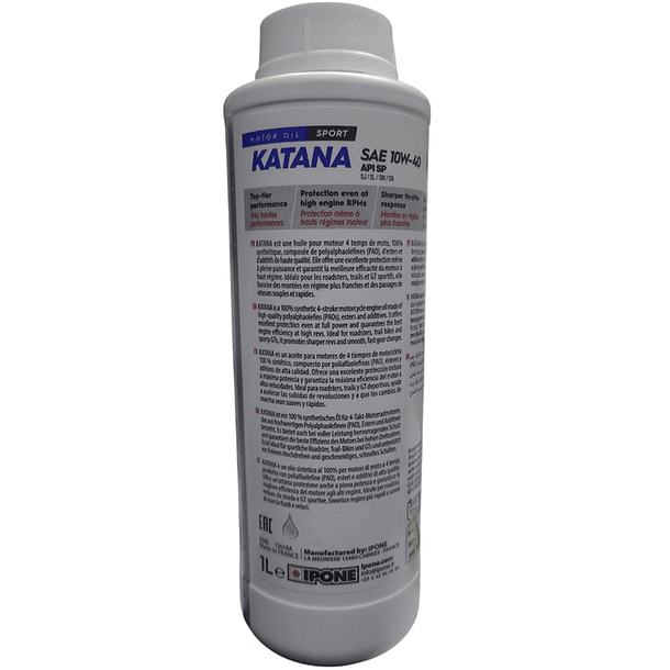 Aceite Ipone Katana Sport 10w40 1L Full Sintético