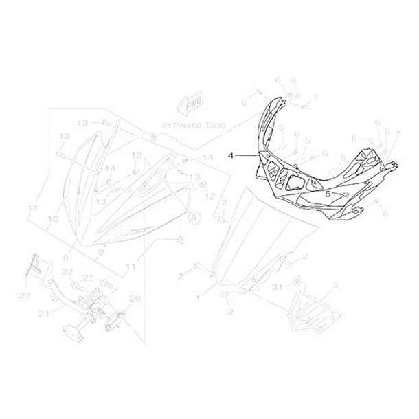 Soporte Cubre Foco Máscara Yamaha R3 (no R3a) Original 3