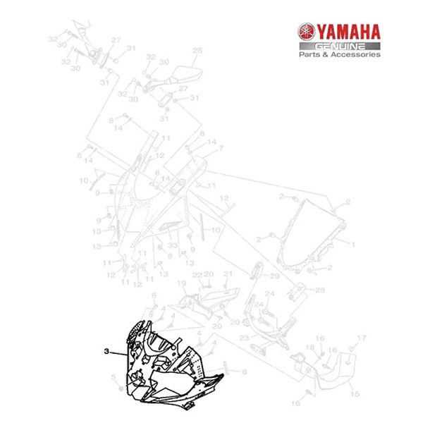 Soporte Cubre Foco Máscara Yamaha R3a (no R3) Original 4