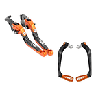 Set Manillas Palancas + Protector Ktm Rc 200 250 390 Logo 1